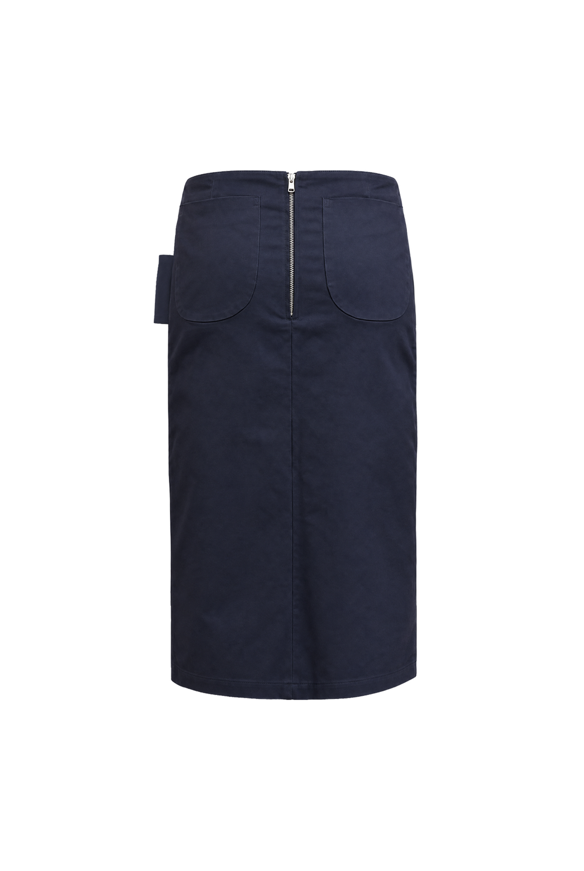 Navy Midi Slit Skirt
