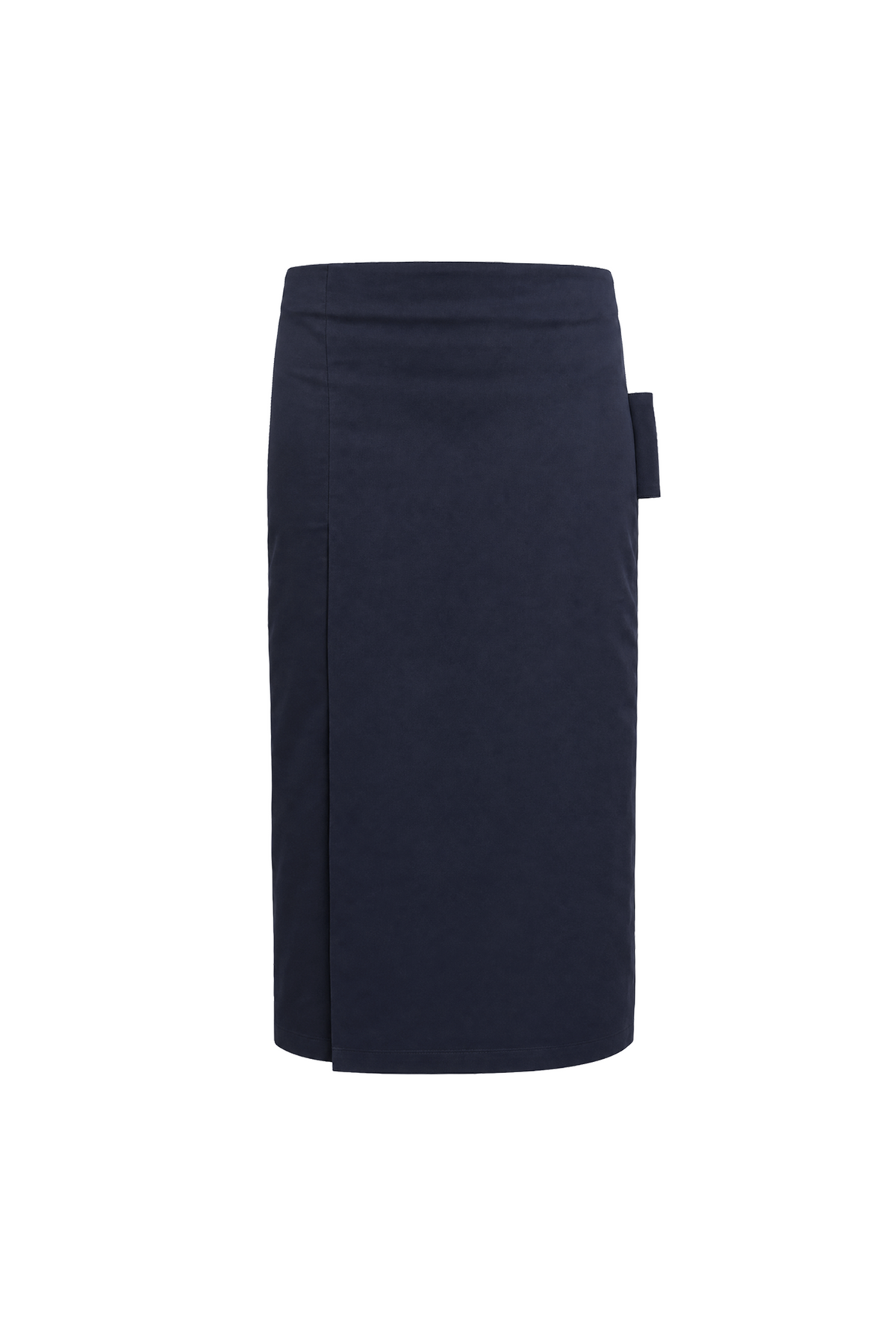 Navy Midi Slit Skirt