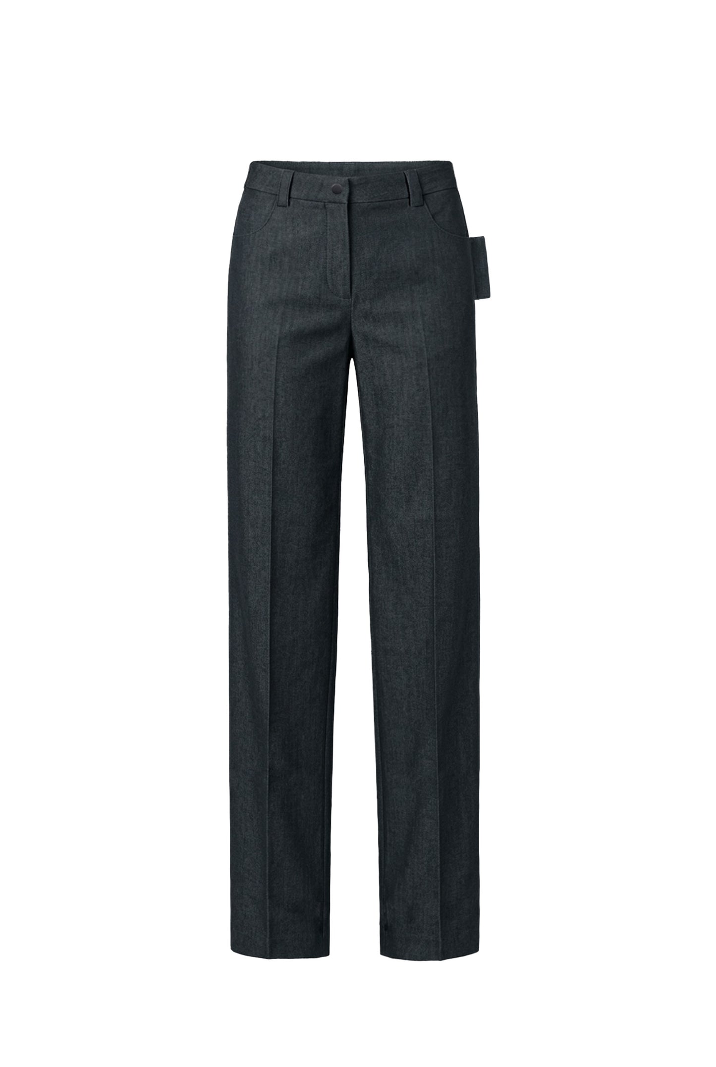 Denim Gabardine Straight-Leg Trouser