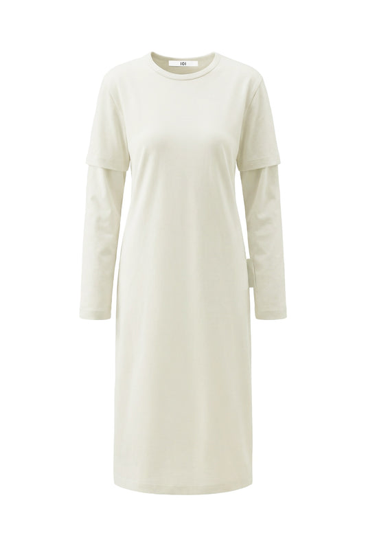 Light Sage Layered Tee Dress