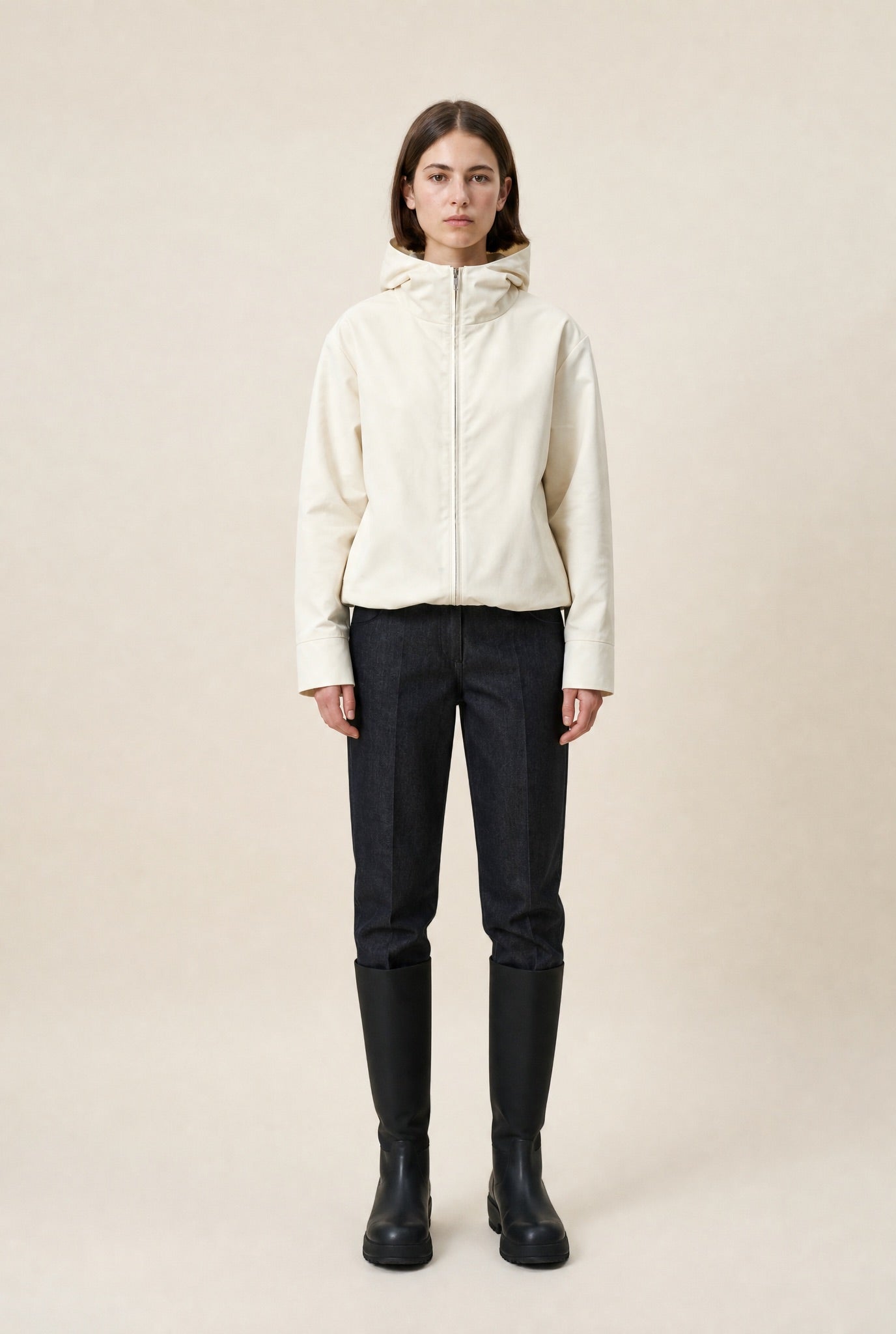 Ivory Hooded Jacket