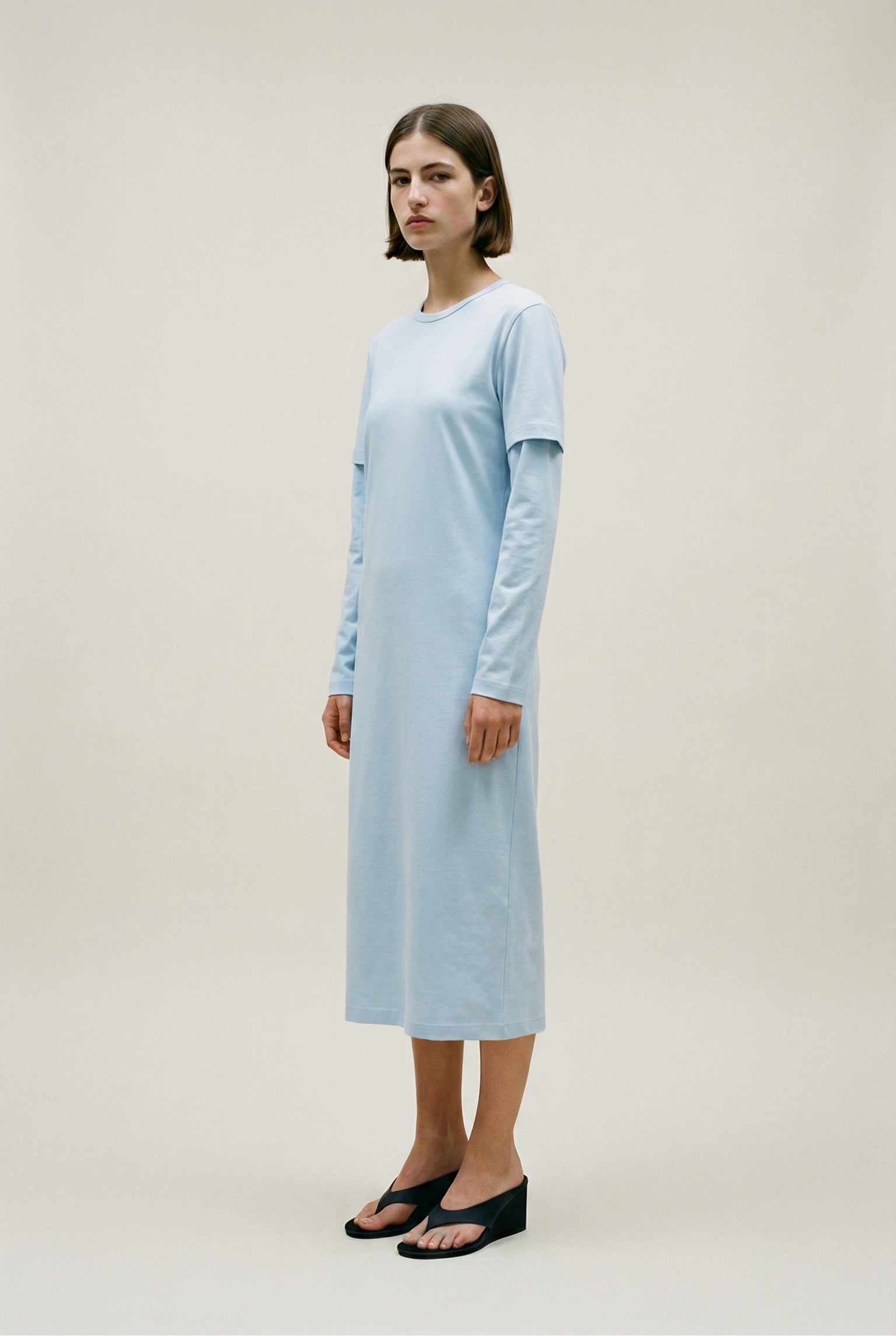 Baby Blue Layered Tee Dress