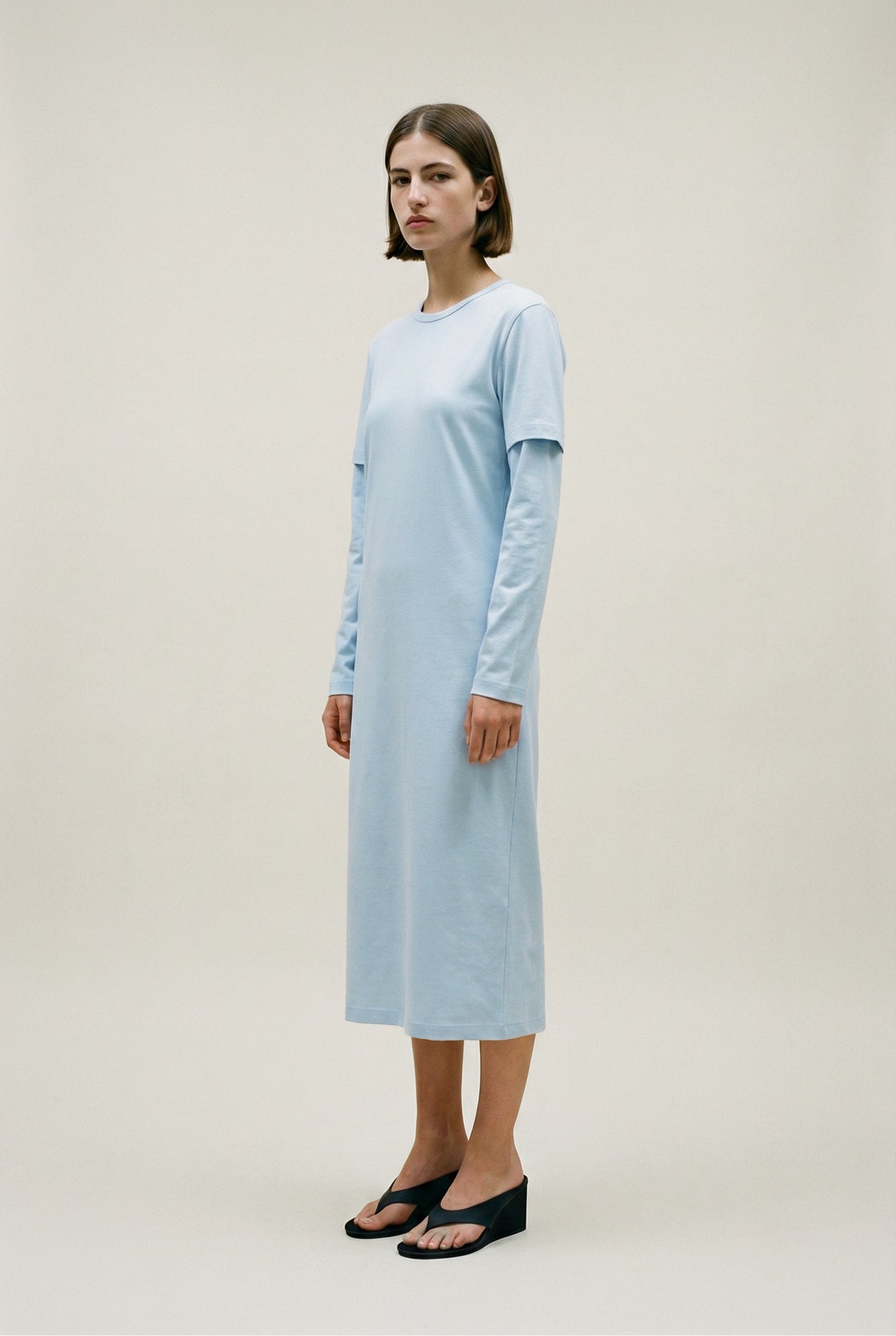 Baby Blue Layered Tee Dress