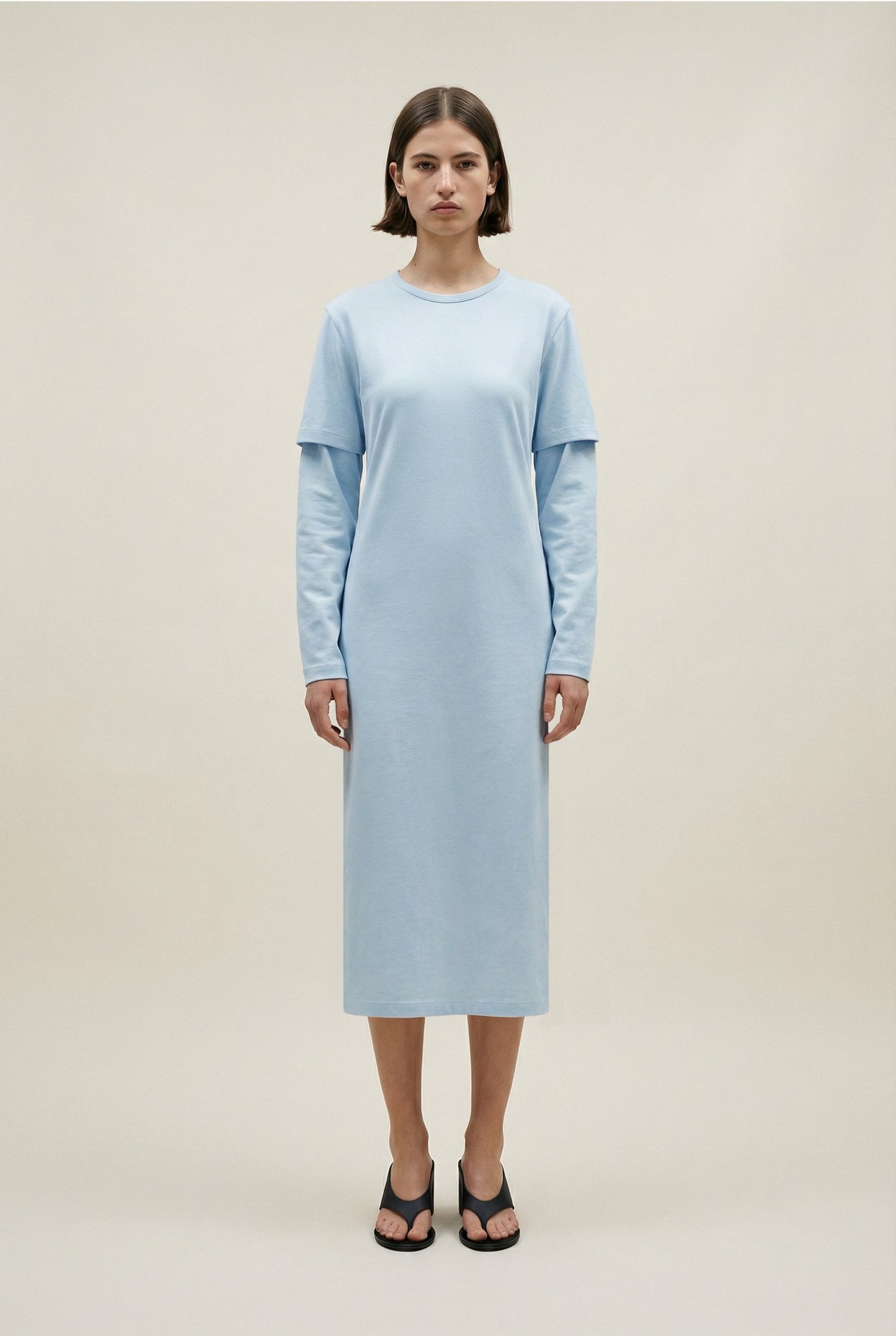 Baby Blue Layered Tee Dress