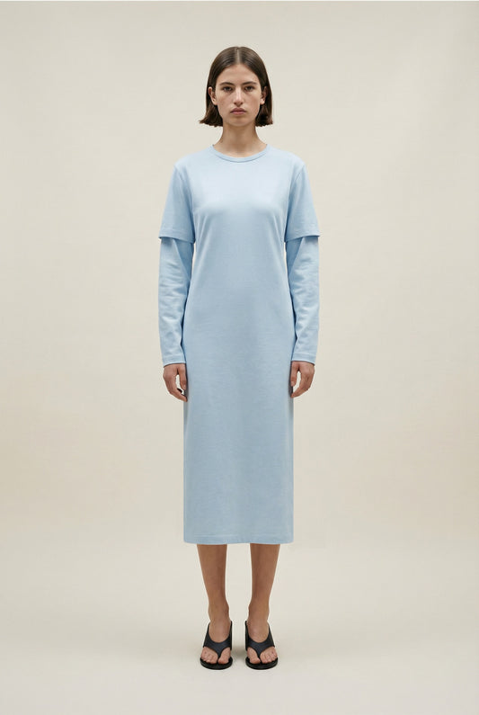 Baby Blue Layered Tee Dress