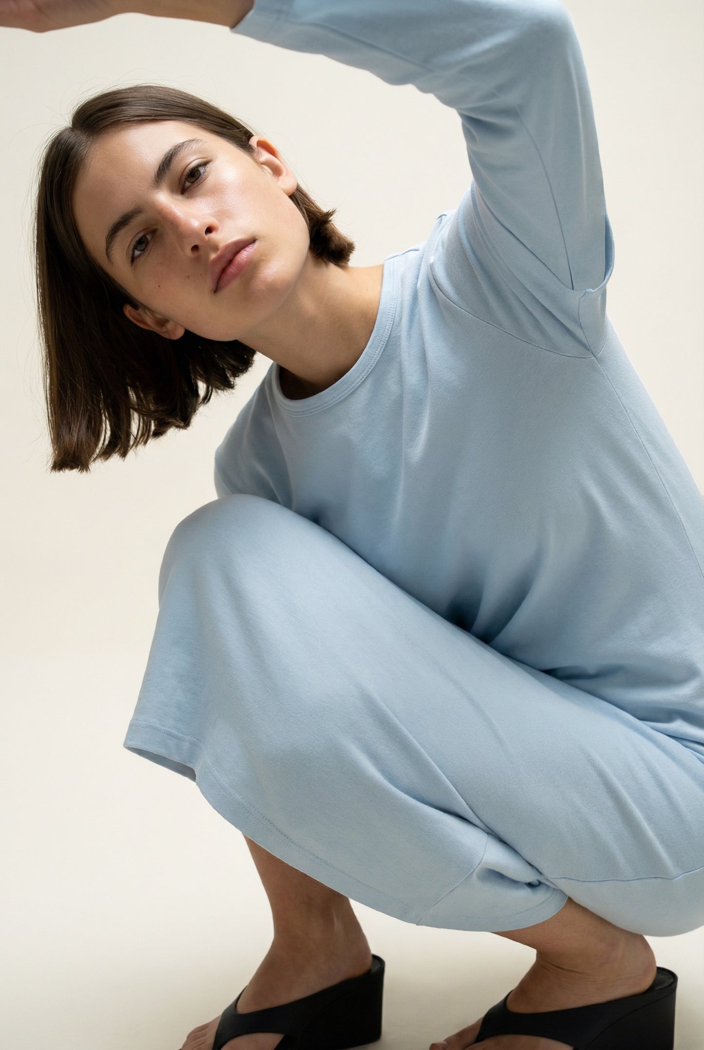 Baby Blue Layered Tee Dress
