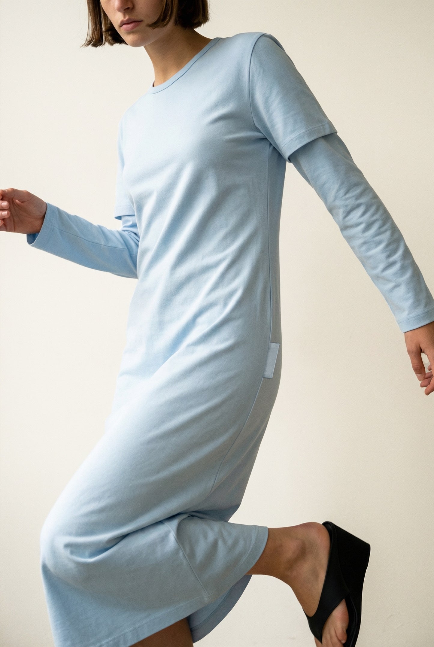 Baby Blue Layered Tee Dress