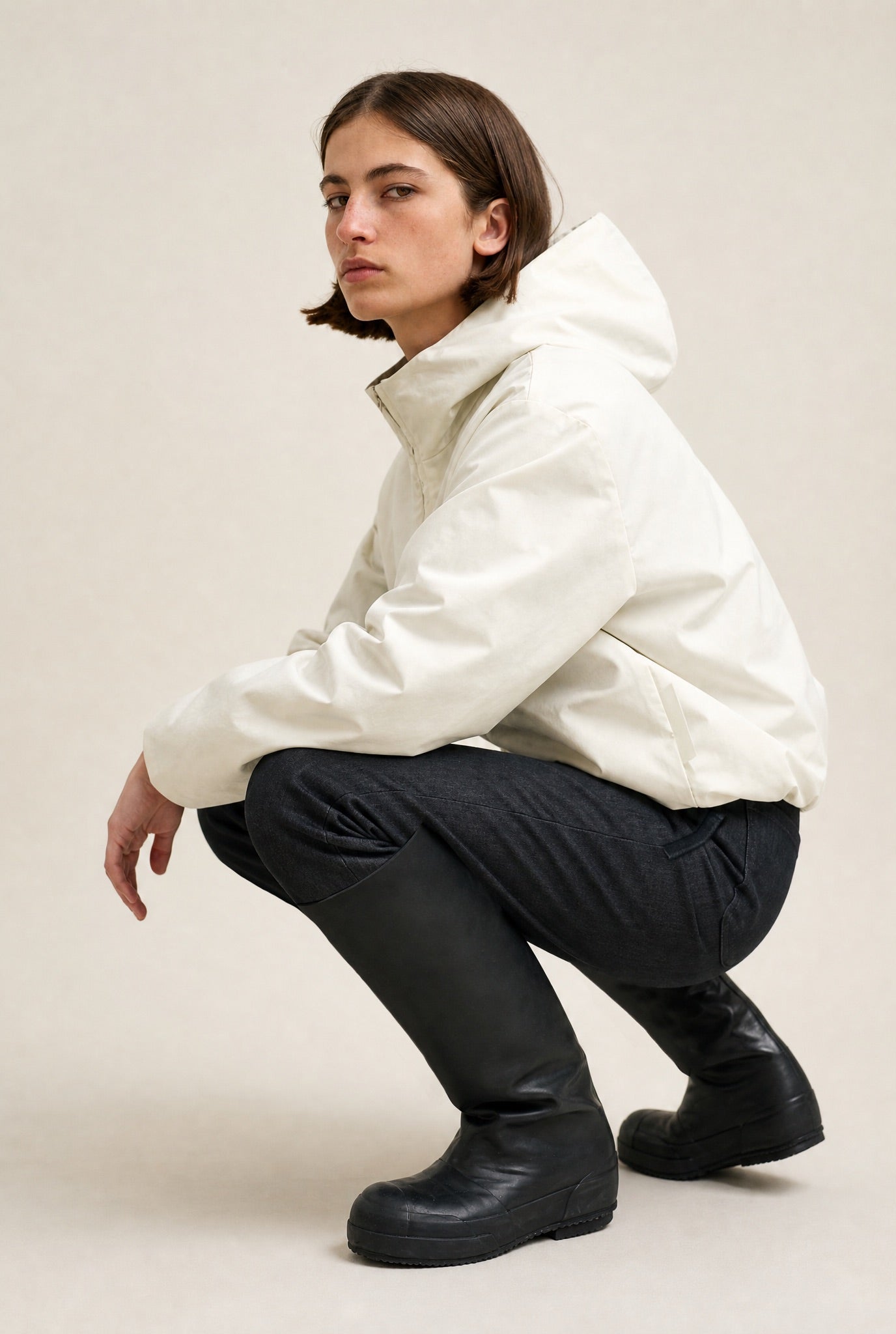 Ivory Hooded Jacket