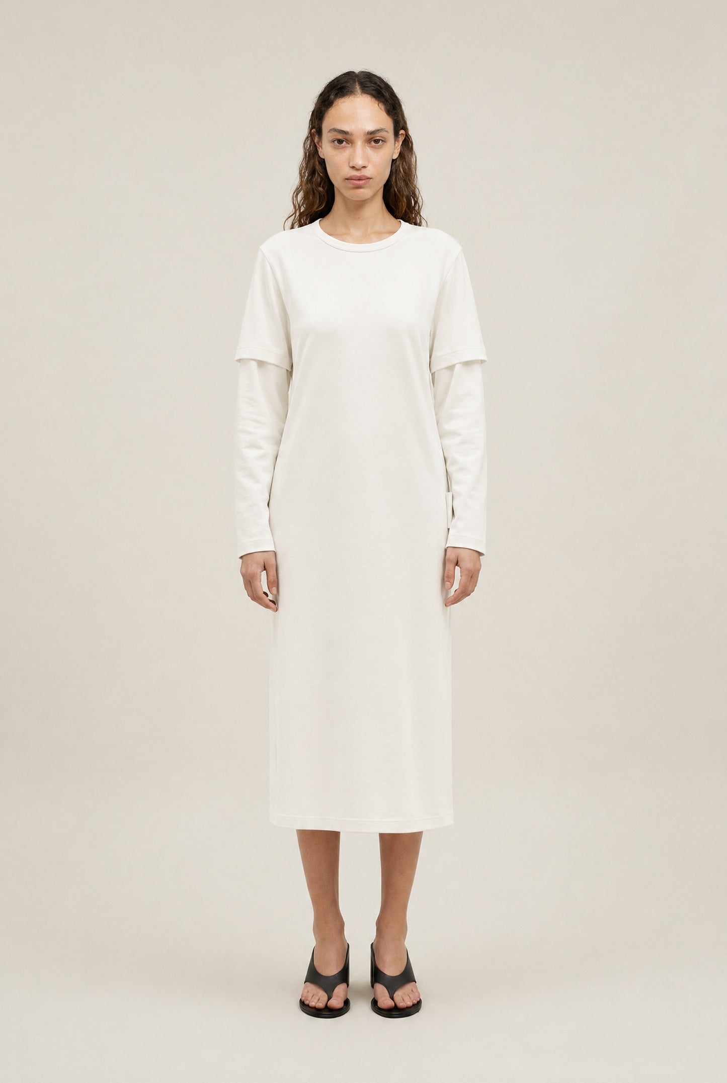 Ivory Layered Tee Dress