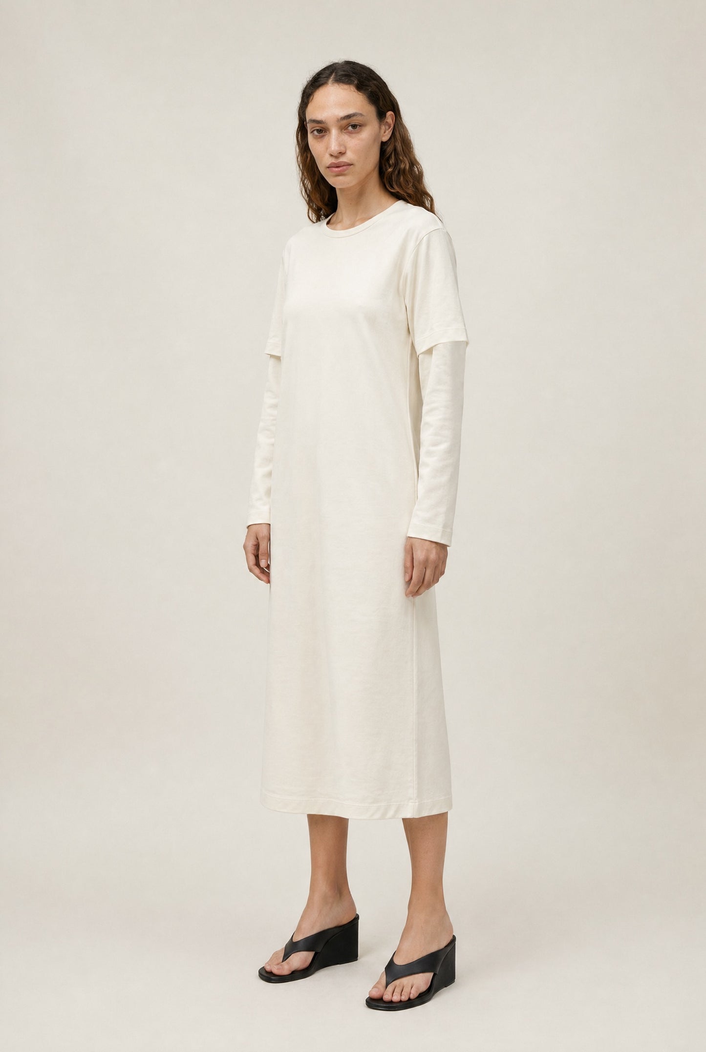Ivory Layered Tee Dress