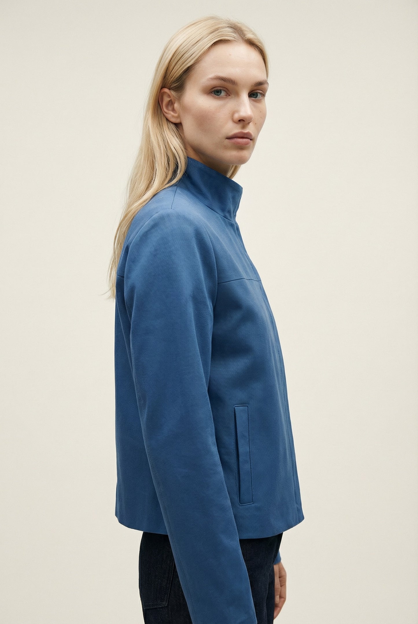 Blue Cross-Over Jacket