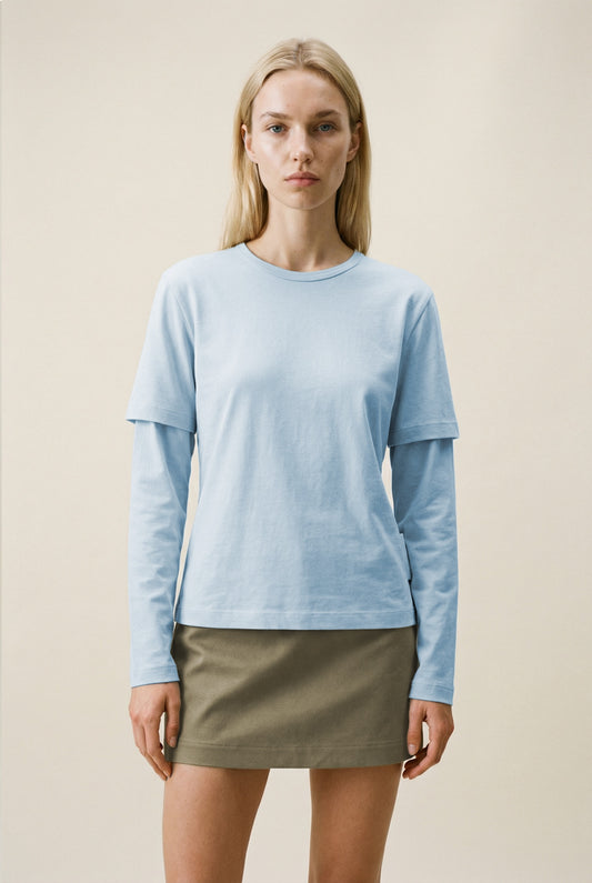 Baby Blue Layered Tee