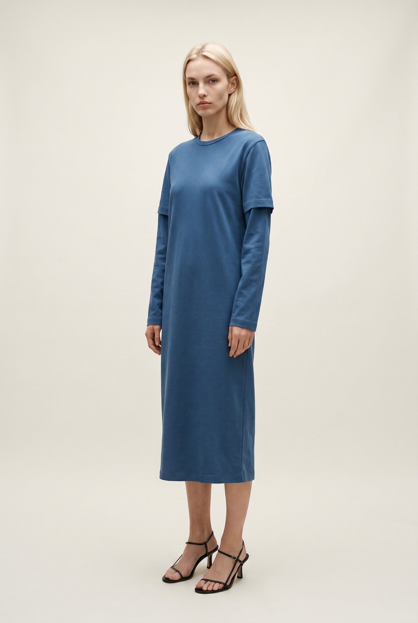 Deep Blue Layered Tee Dress