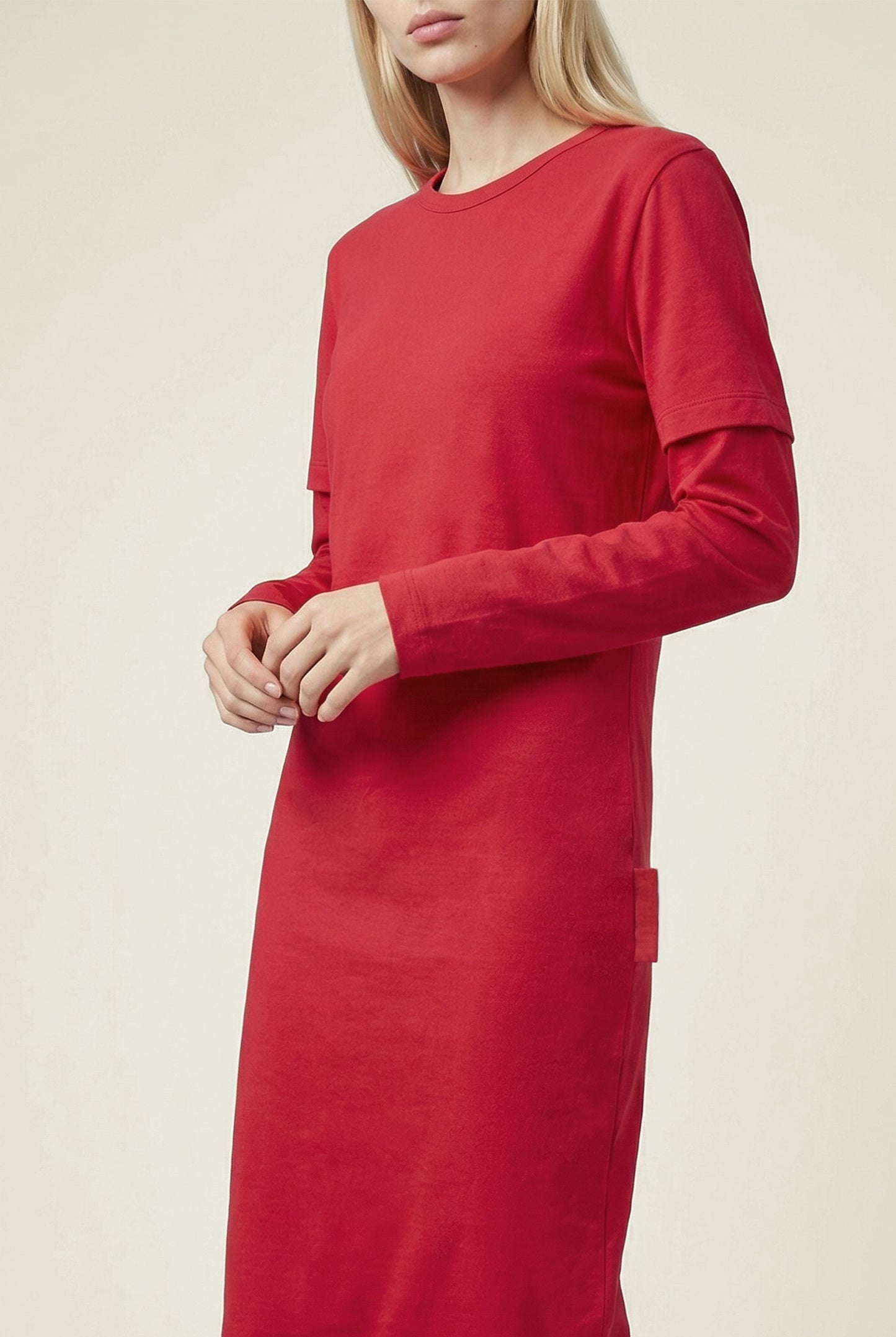 Red Layered Tee Dress