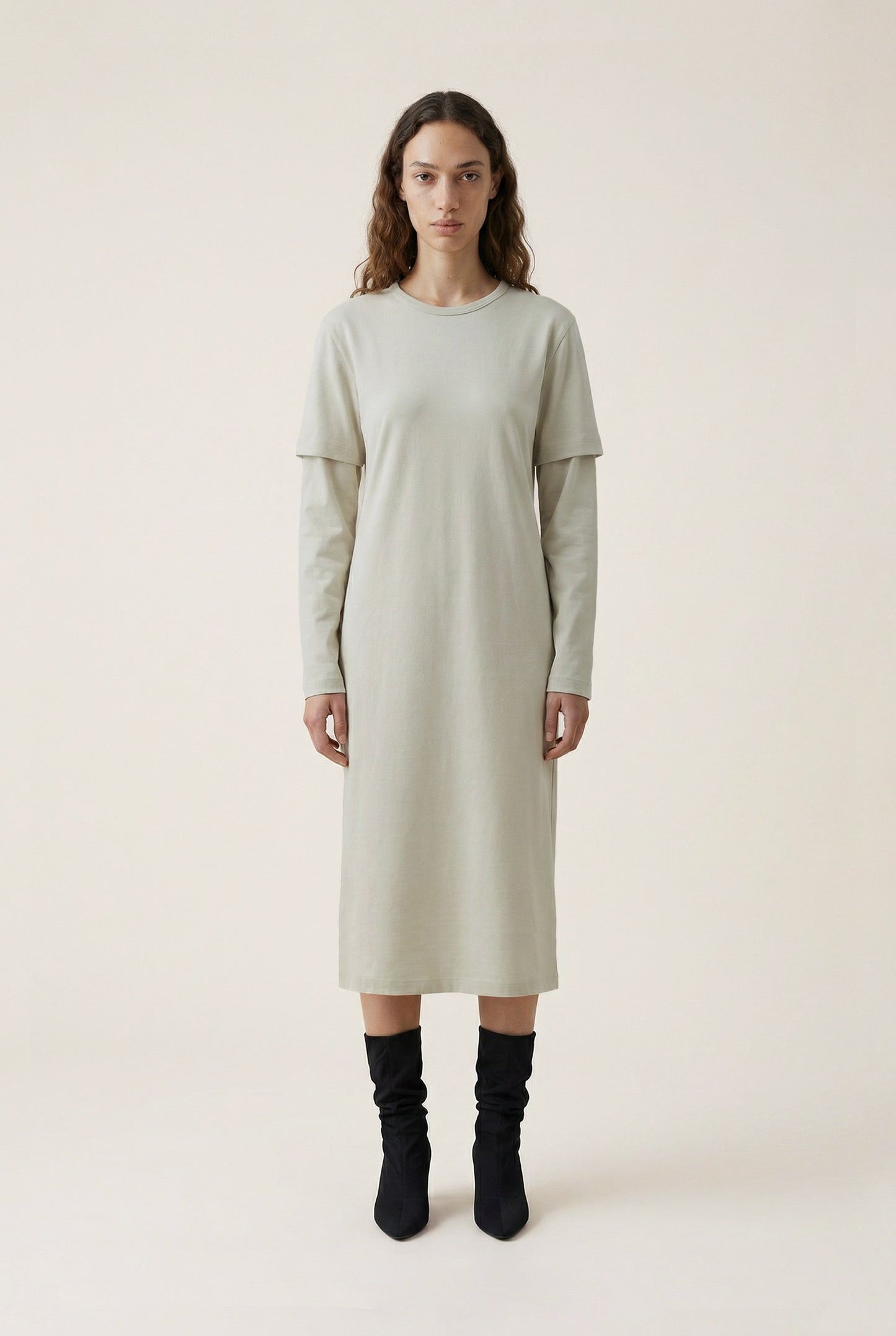 Light Sage Layered Tee Dress