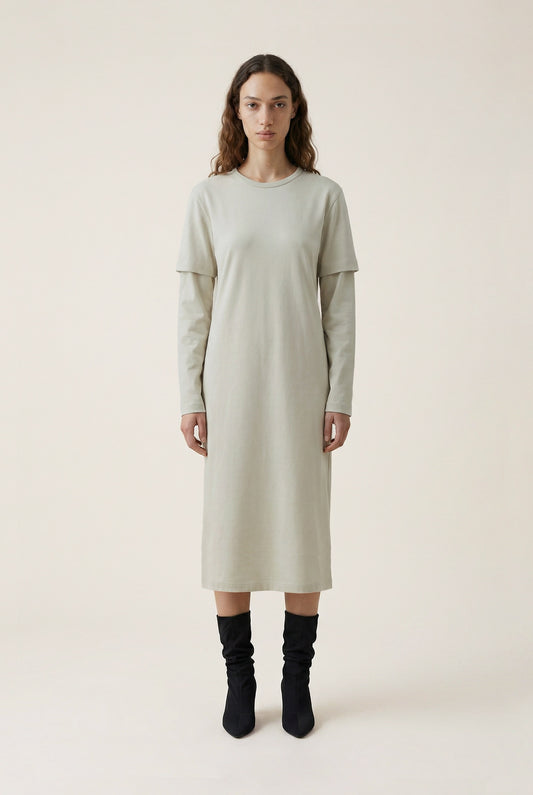 Light Sage Layered Tee Dress